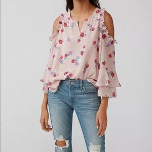 Express Floral Cold Shoulder Top